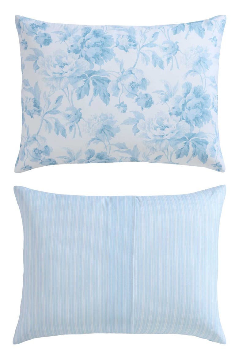 Anja Toile Washed Microfiber Comforter Set, Alternate, color, LIGHT/ BLUE