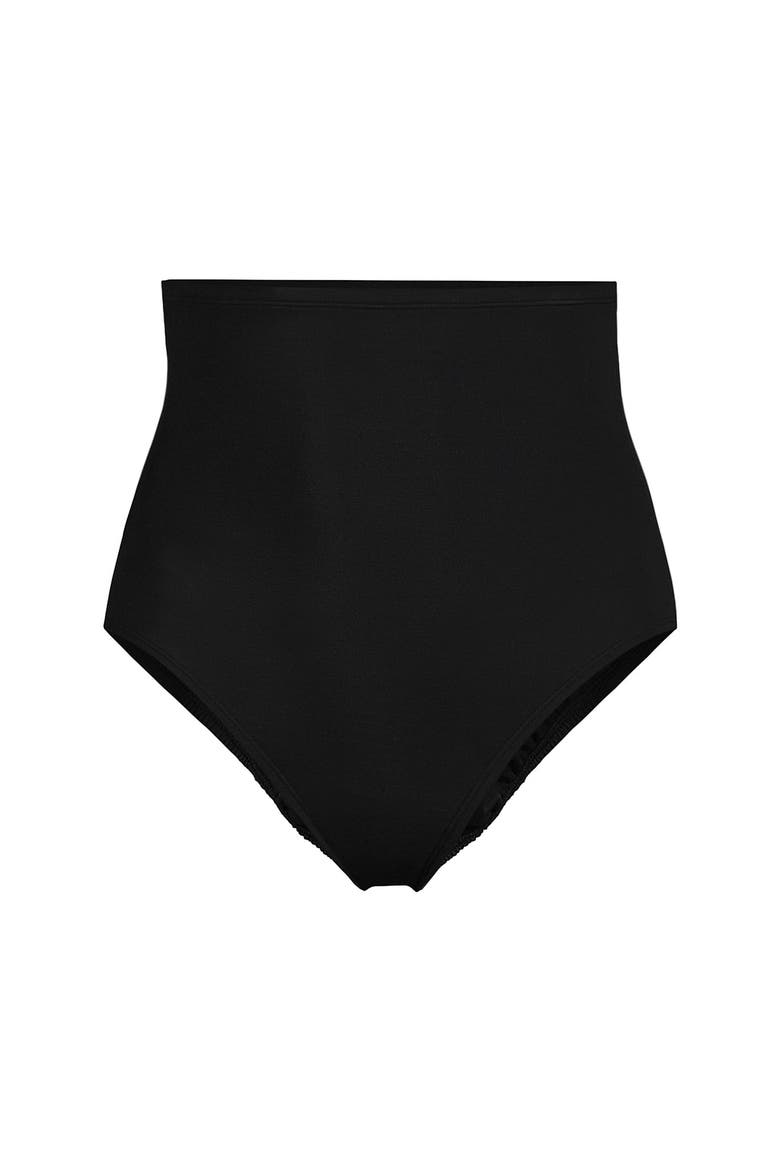 Slender Separates Ultra High Waisted Bikini Swim Bottoms, Alternate, color, Black