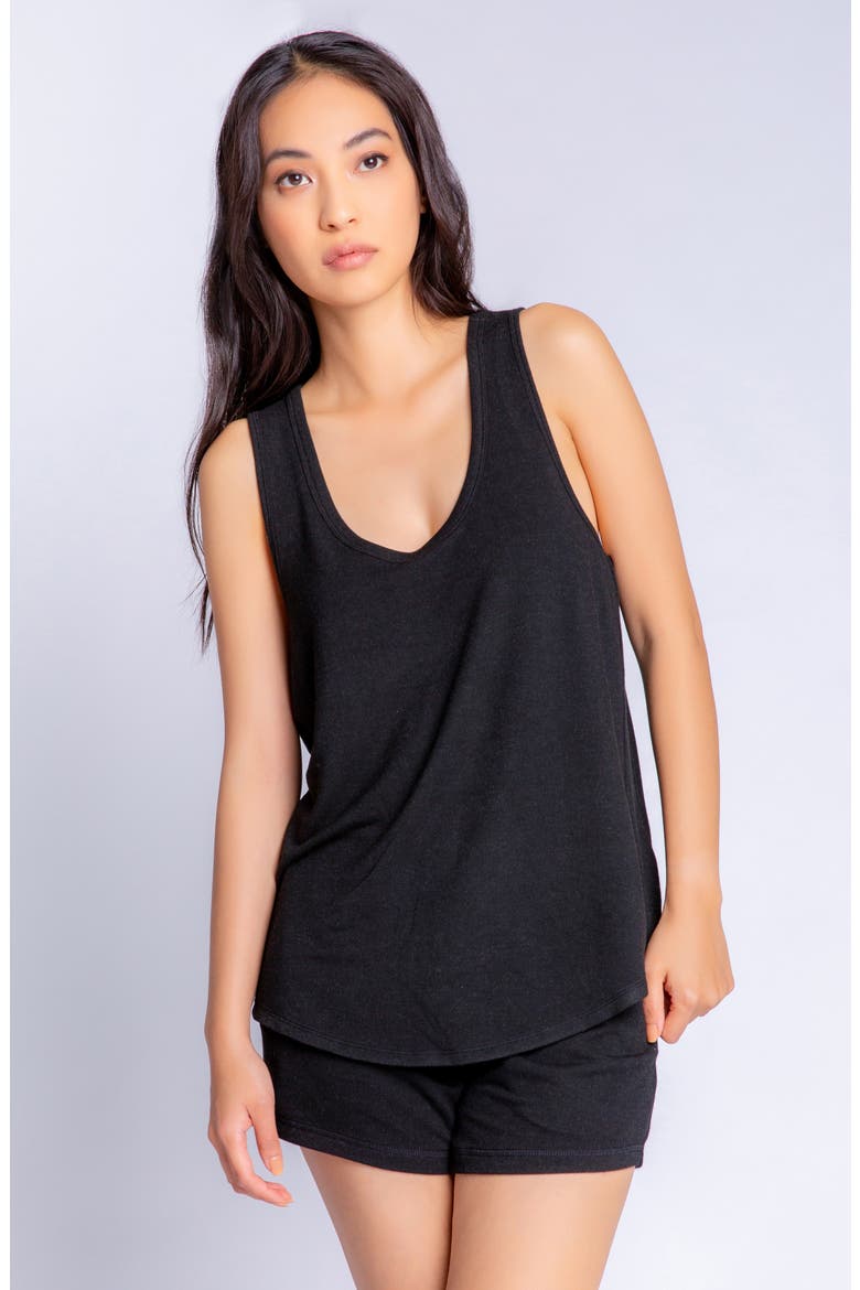 Scoop Neck Sleep Tank, Alternate, color, BLACK