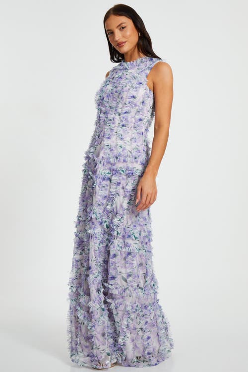 Quiz Floral Maxi Dress In Cream