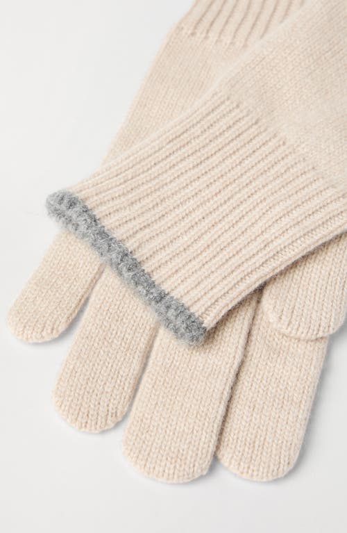 Brunello Cucinelli Cashmere Gloves In Sand