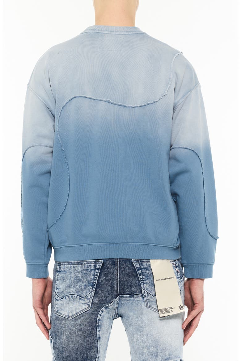 Pieced Dip Dye Sweatshirt, Alternate, color, BLUE STEEL