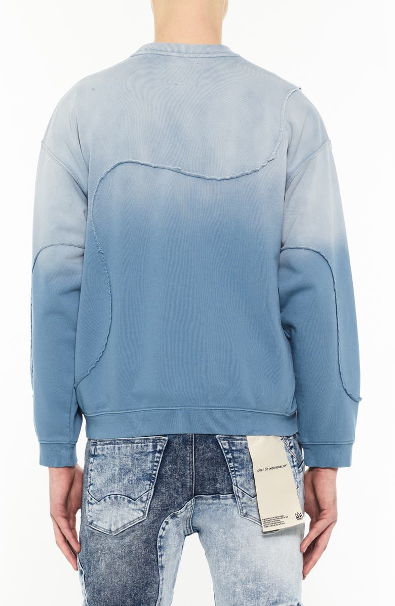 Cult of Individuality Pieced Dip Dye Sweatshirt, Alternate, color, Blue Steel