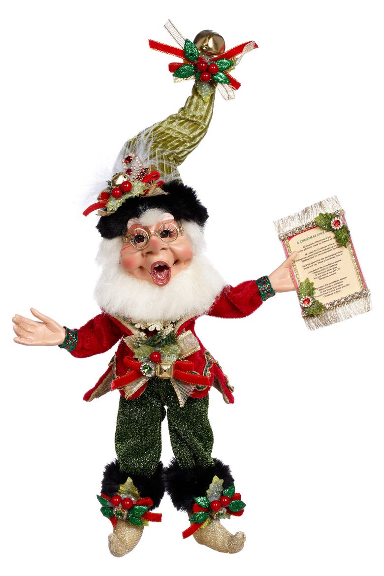 Christmas Carol Elf, Small, Main, color, Red