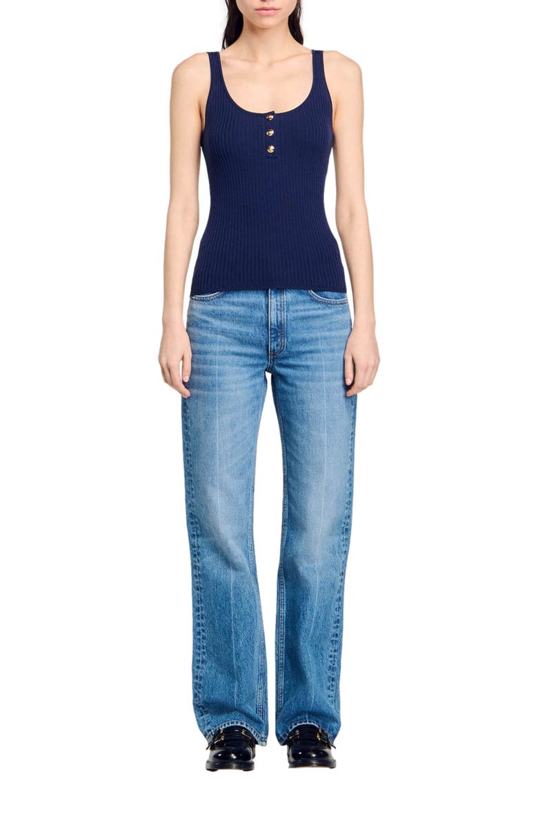 SANDRO Ribbed vest top, Alternate, color, 