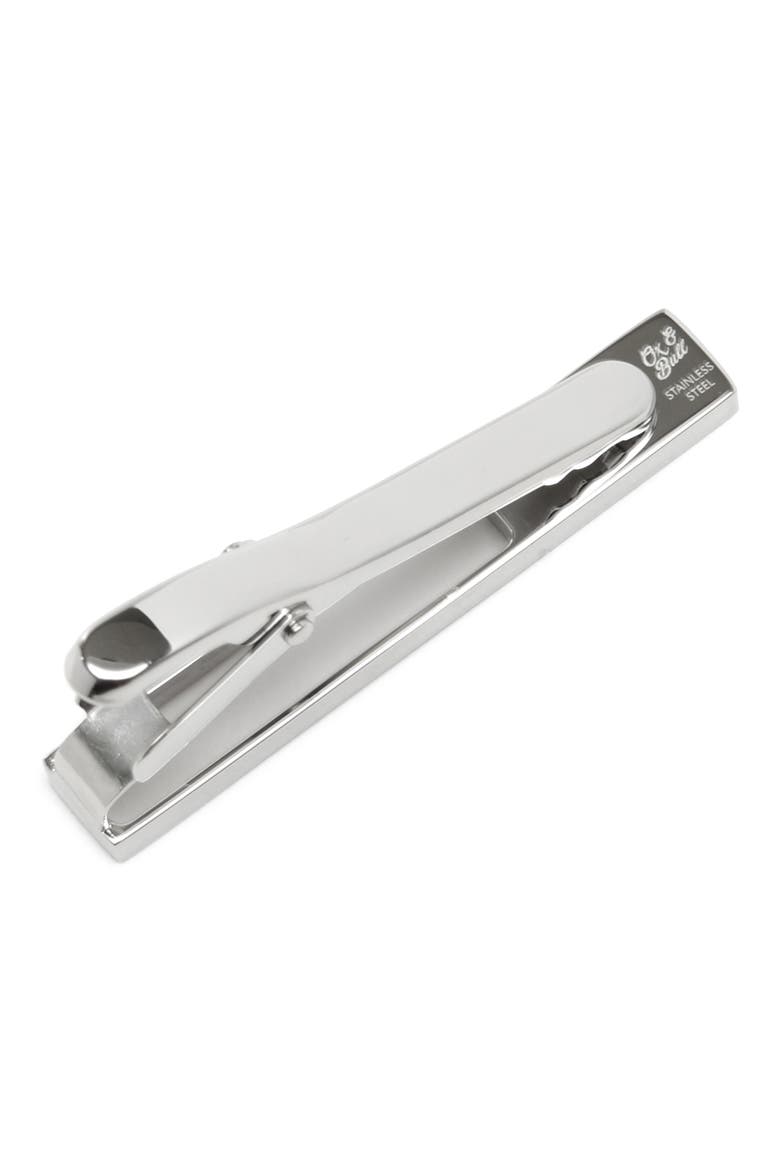 Die Cut Stainless Steel Tie Clip, Alternate, color, SILVER