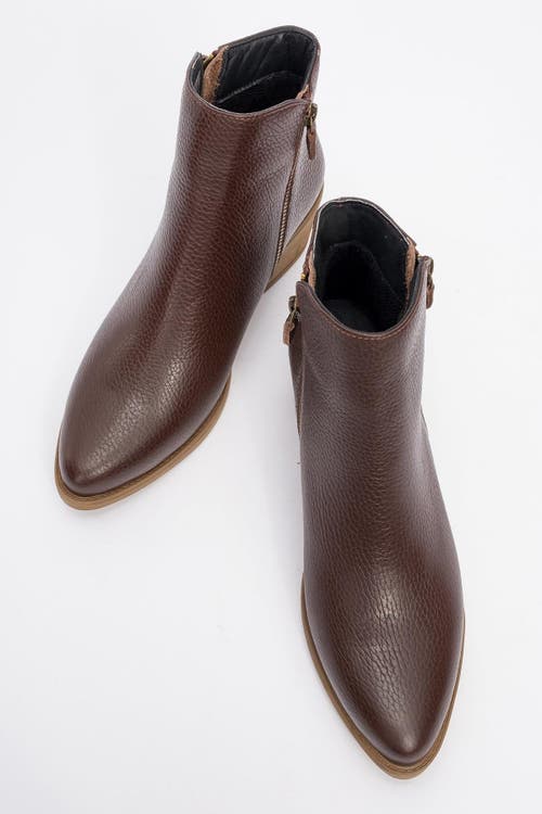 Forever & Always Shoes Jayer Leather Double-zip Block Heel Boot In Brown