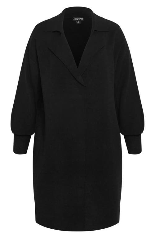 City Chic Elsie Longline Cardigan In Black