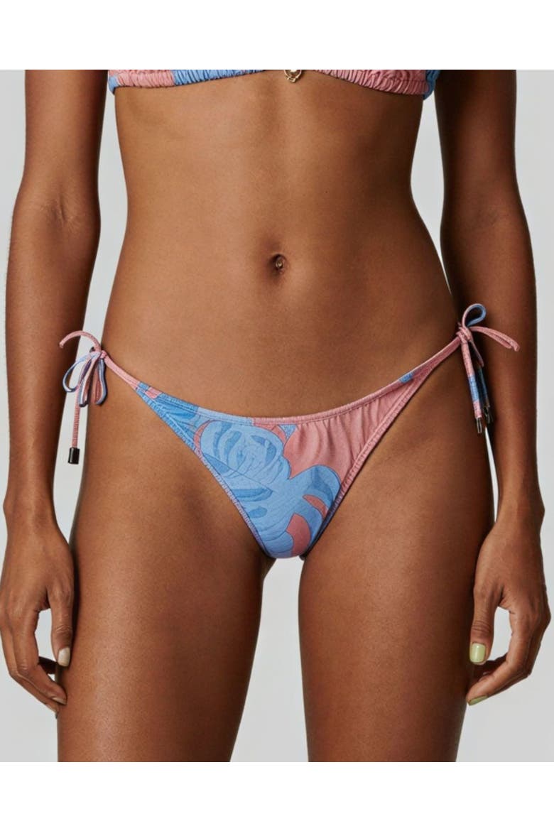 Monstera Floral Womens Bikini Bottom, Main, color, Monstera Floral Coral