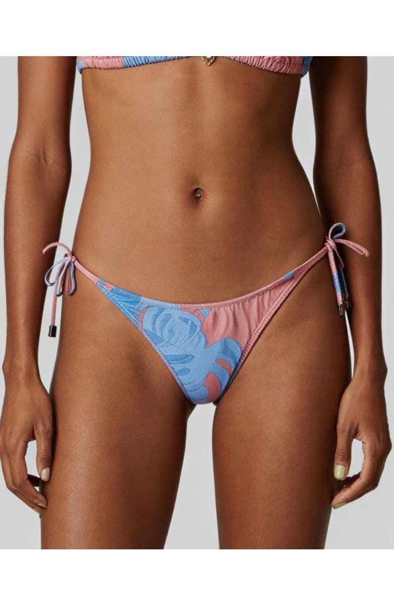 Lords of Harlech Monstera Floral Womens Bikini Bottom, Main, color, Monstera Floral Coral