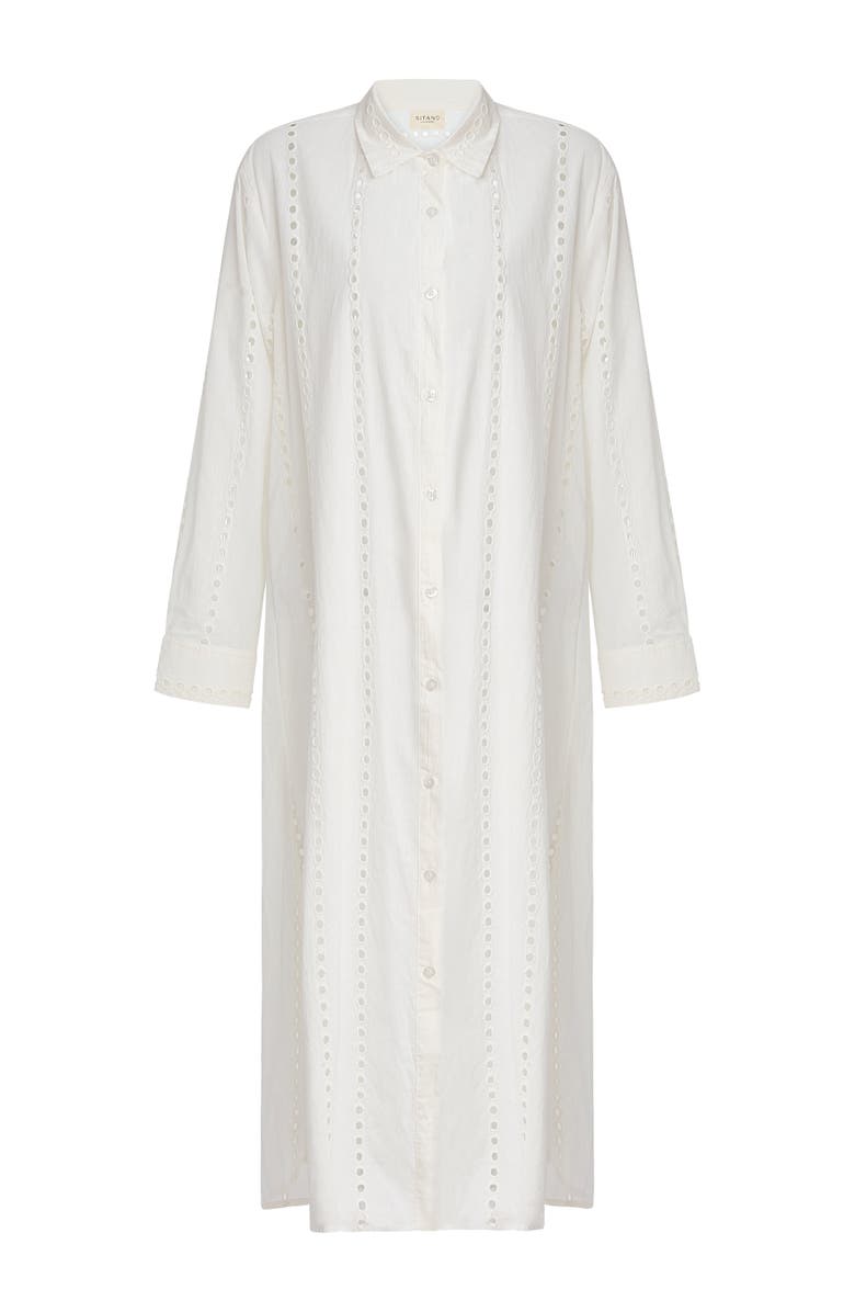 SITANO Positano Maxi Shirt Dress Cover-up, Alternate, color, White