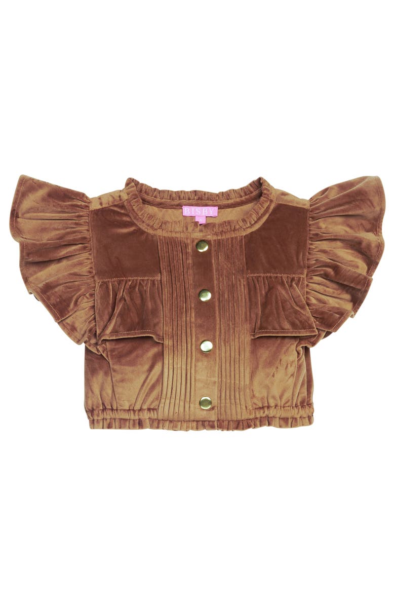 BISBY Kids' Faux-Suede Annie Top, Alternate, color, Brown Faux Suede