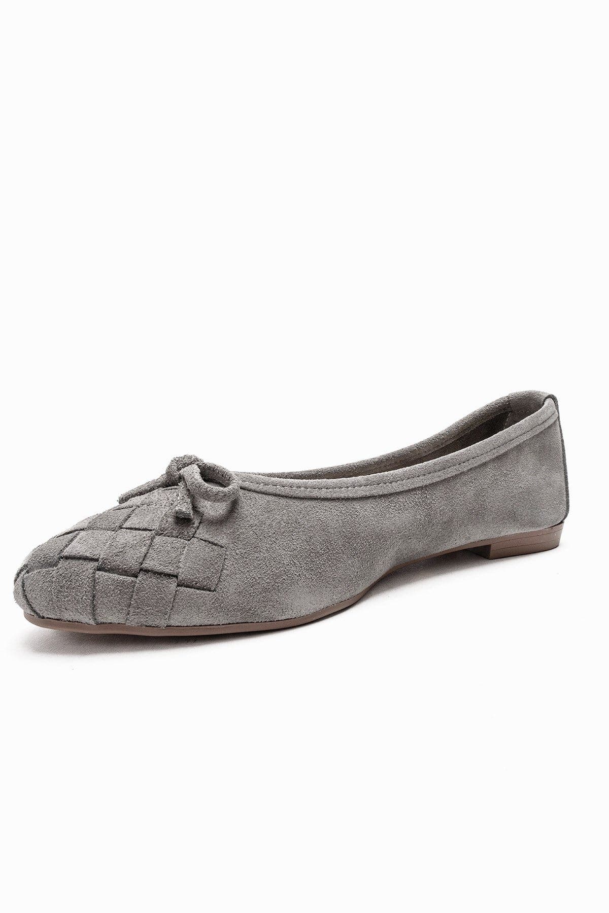 Forever & Always Shoes Nopos Leather Cap Toe Ballet Flat, Alternate, color, Grey Suede