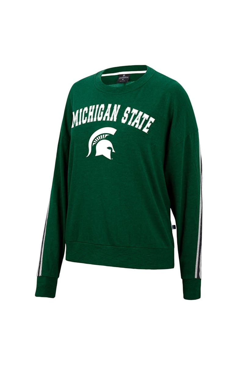 COLOSSEUM Women's Colosseum Heathered Green Michigan State Spartans Team Oversized Pullover Sweatshirt, Alternate, color, Green