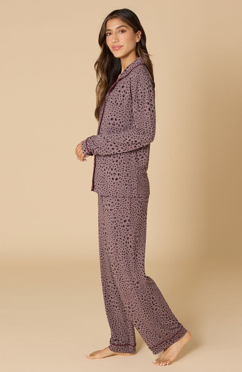 Softies Aria  Slim Notch Collar PJ Set, Alternate, color, Wild Driftwood