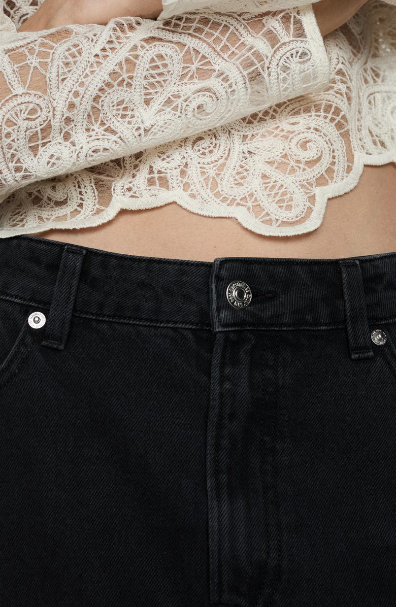 MANGO Denim Midi Skirt, Alternate, color, Black Denim