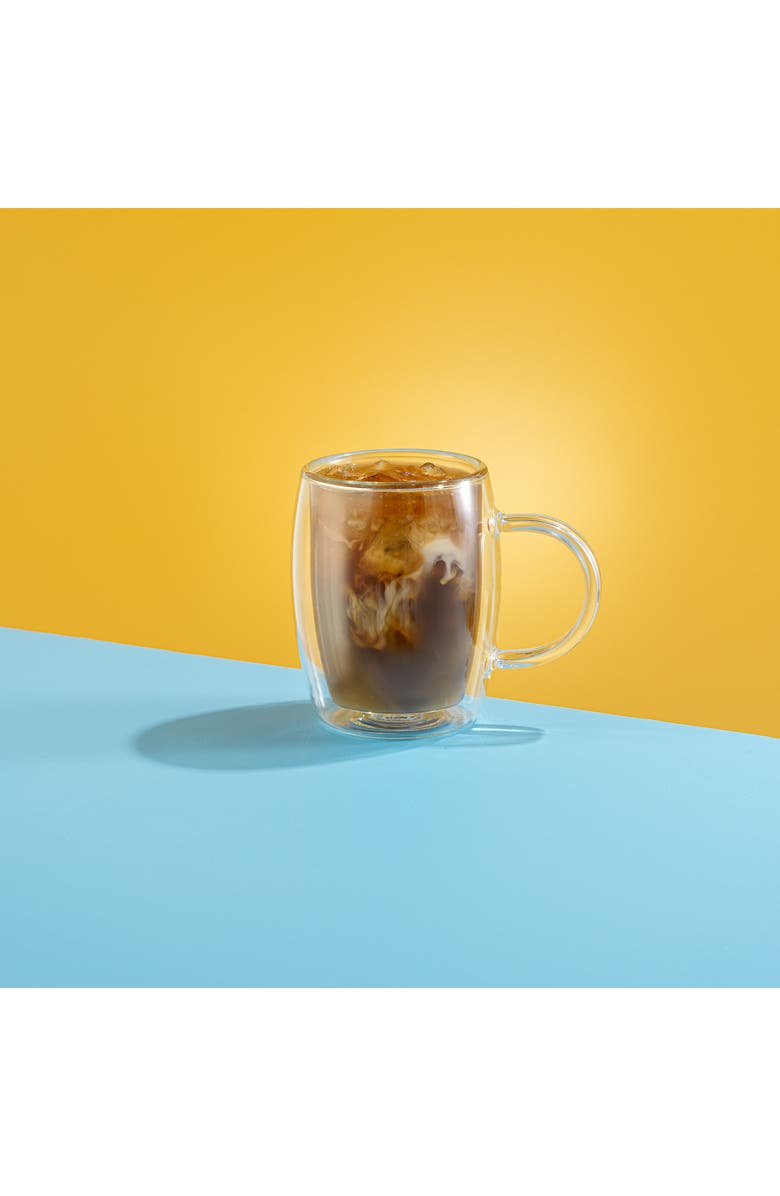 JoyJolt Aroma Set of 2 Double Wall Glass Mugs, Alternate, color, Clear