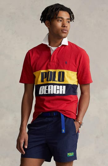 Polo Ralph Lauren Classic Fit Beach Logo Graphic Rugby Polo