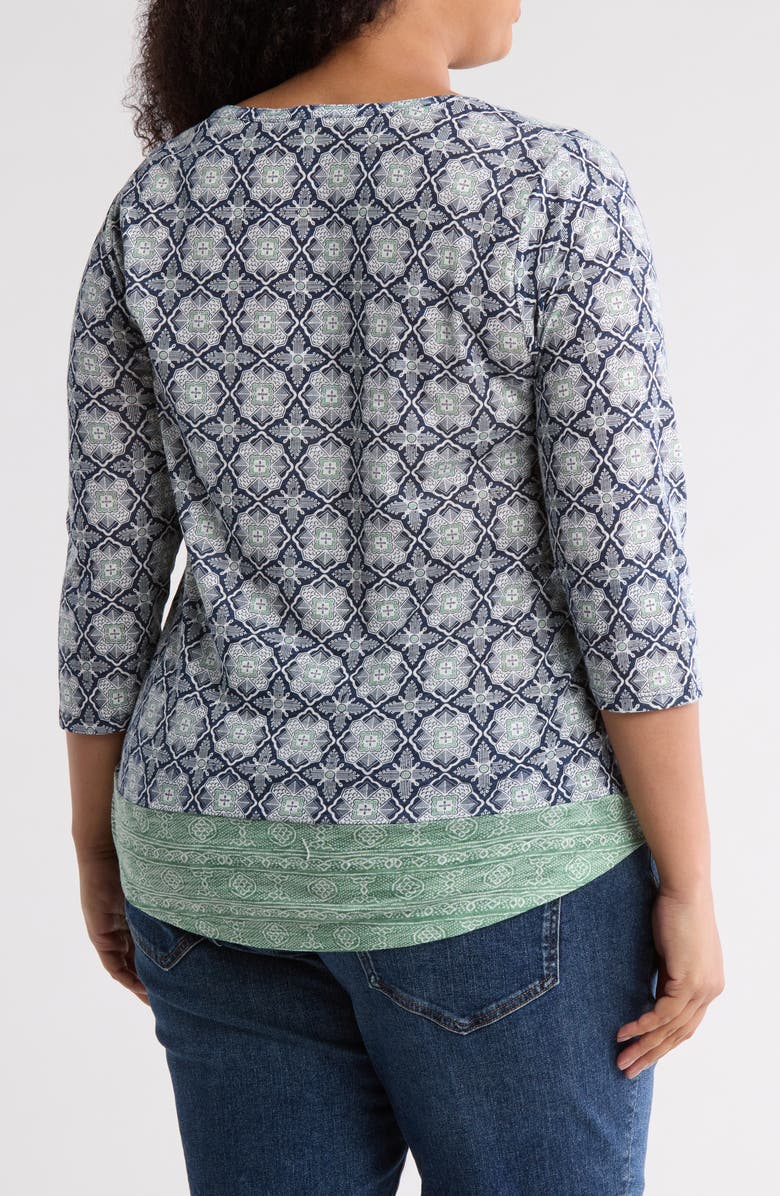 Lucky Brand Scarf Print Top, Alternate, color,