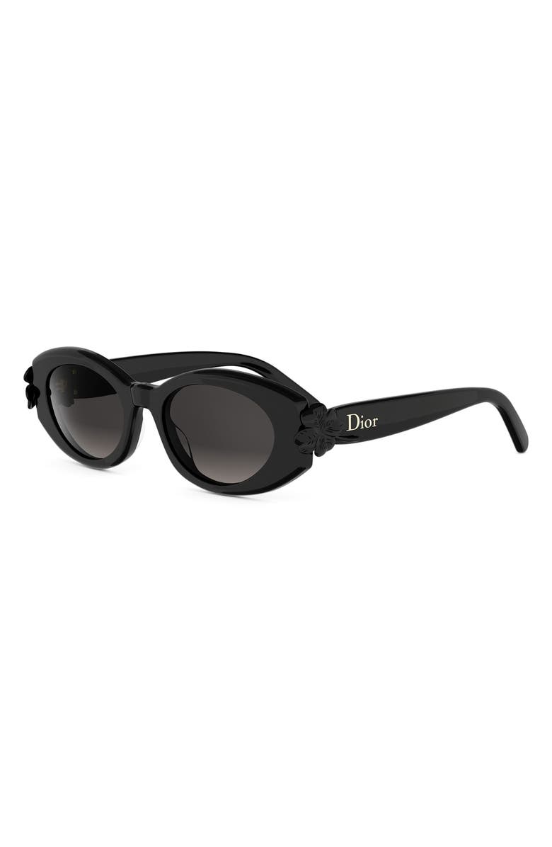 DIOR 'Dior Clover B1I Oval Sunglasses, Alternate, color, Shiny Black / Gradient Smoke