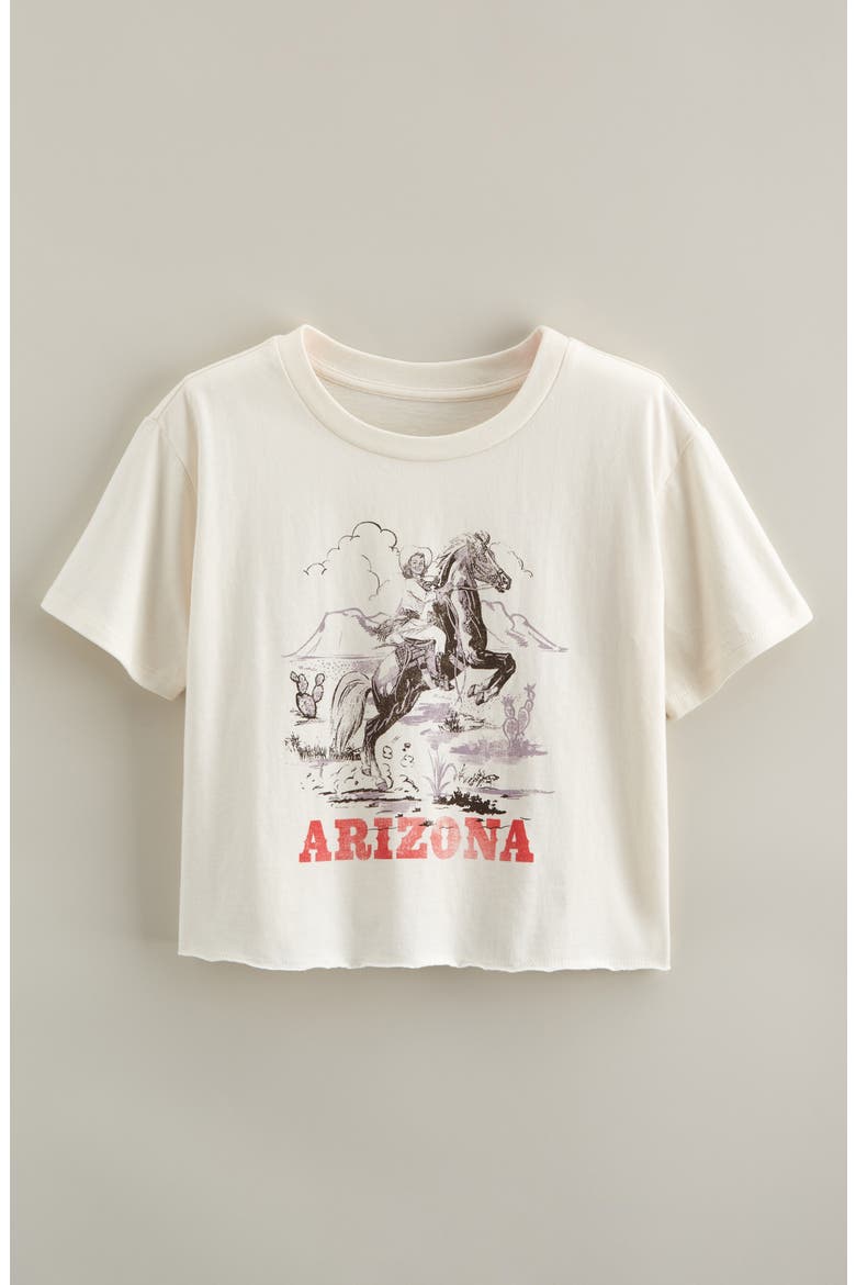 Kids' Crop Cotton Graphic T-Shirt, Main, color, IVORY JEWEL ARIZONA
