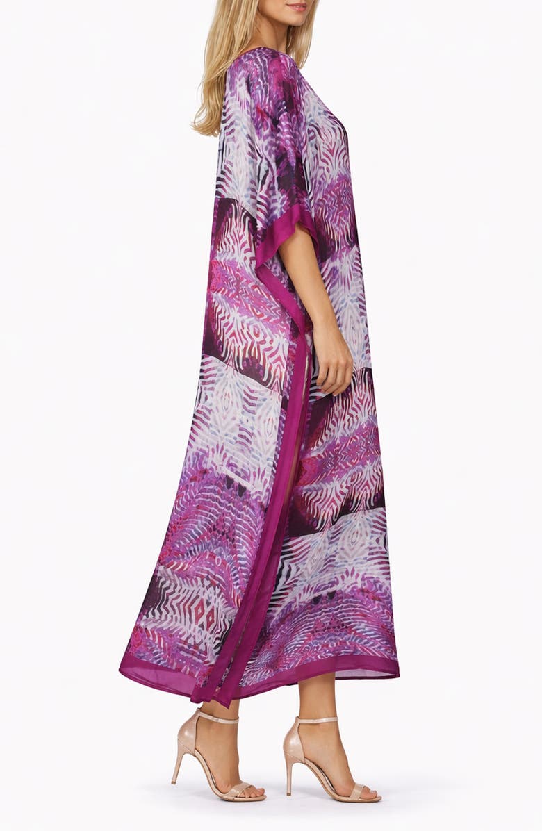 RANEES Print V-Neck Maxi Caftan, Alternate, color, 