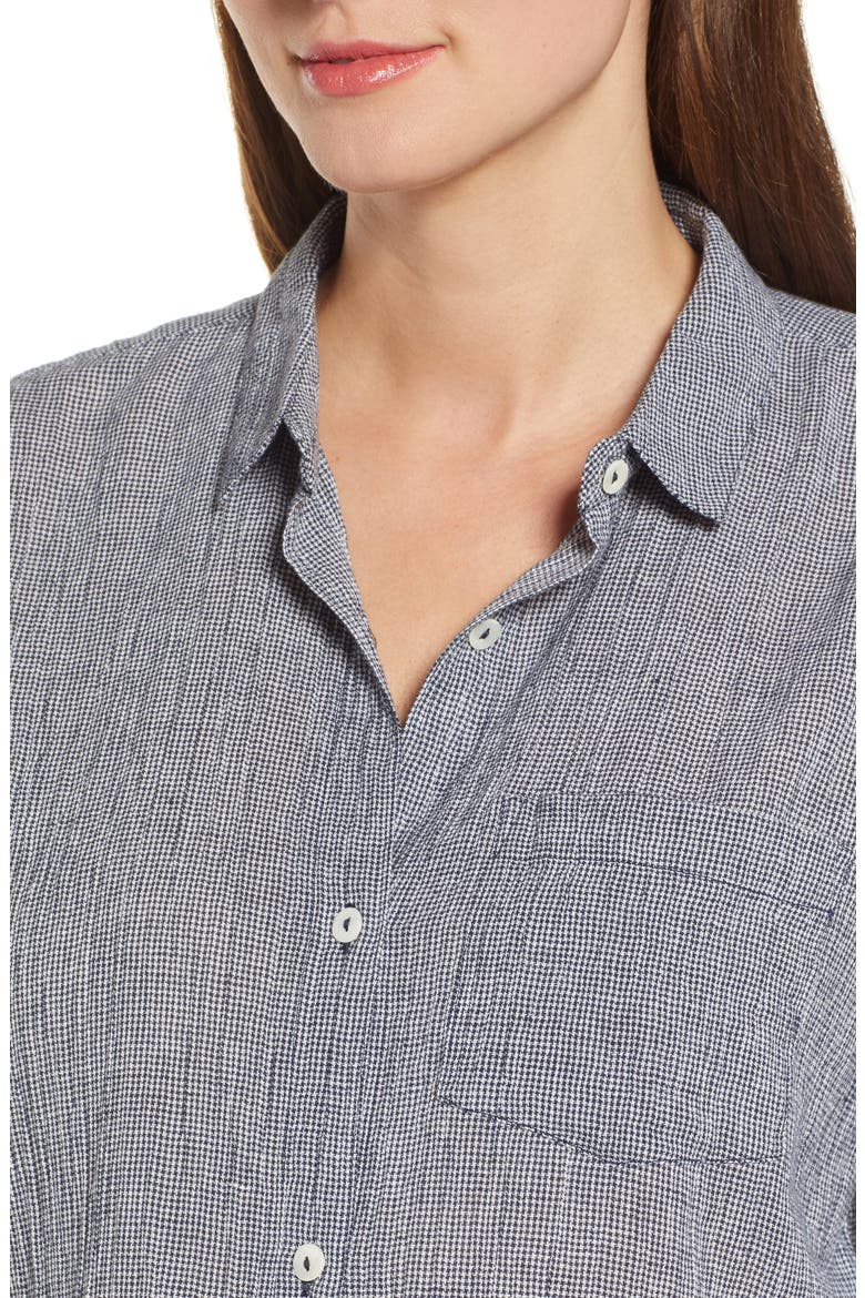 Boyfriend Shirt, Alternate, color, NAVY GINGHAM