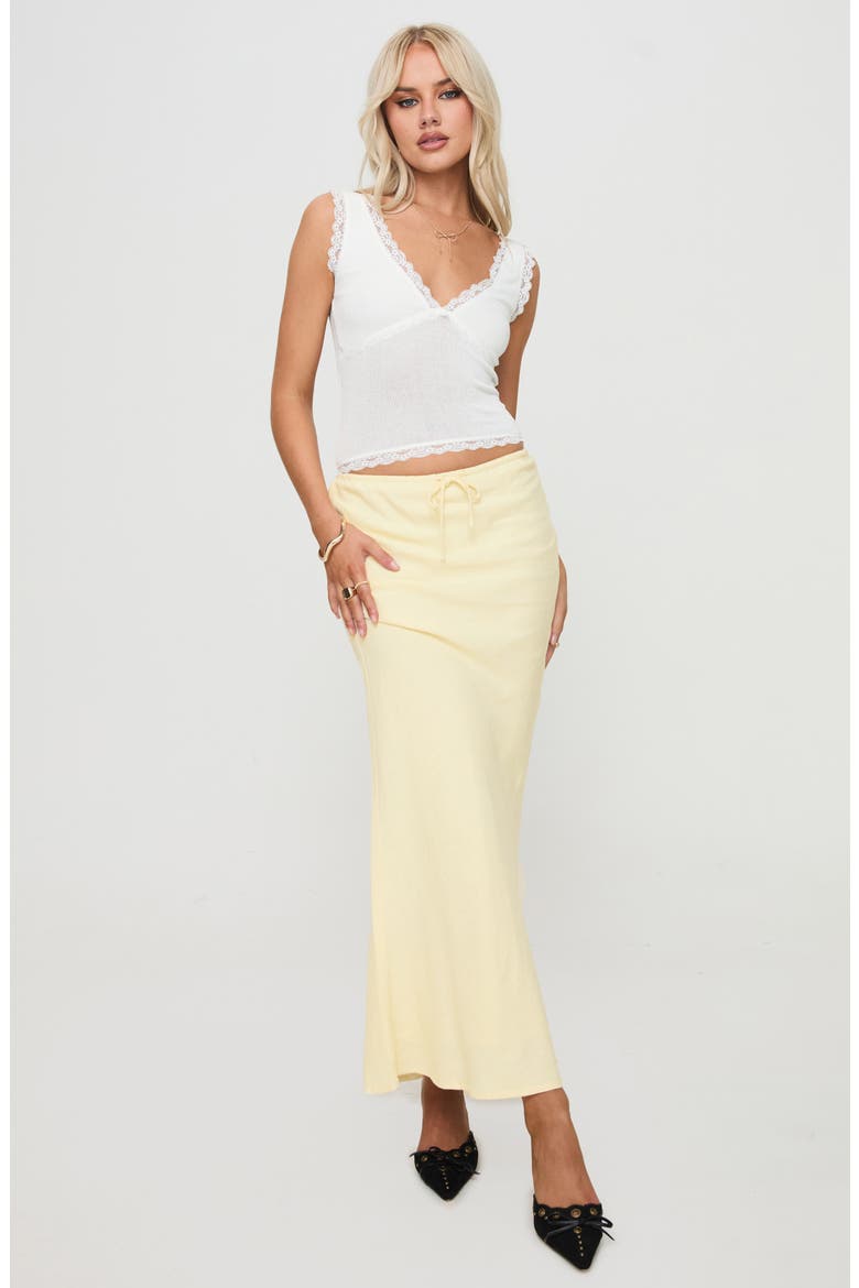 Mercer Linen Blend Drawstring Maxi Skirt, Alternate, color, LEMON