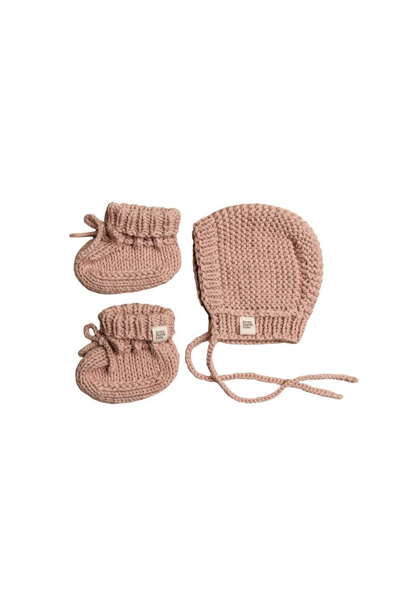 Bonnet & Booties Boho Set, Main, color, Blush
