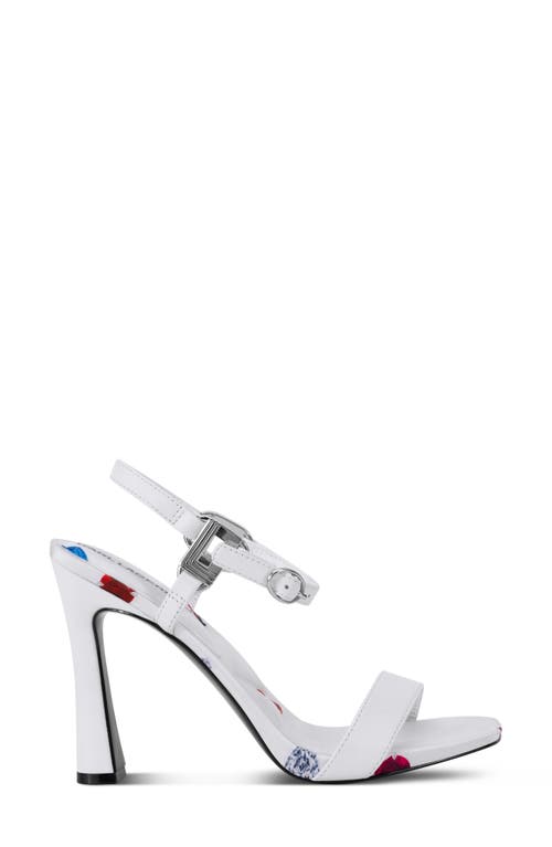 Karl Lagerfeld Paris Cybil Ankle Strap Sandal In Bright White