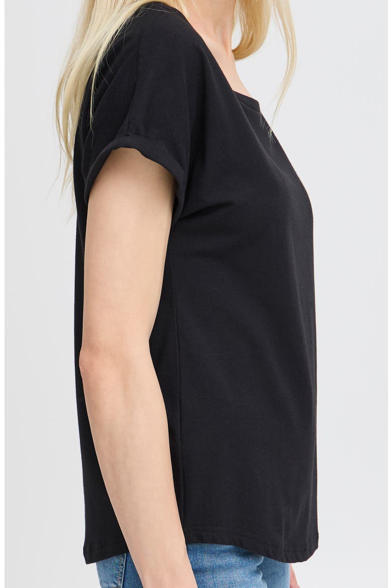 Pamila Cotton T-Shirt, Alternate, color, BLACK