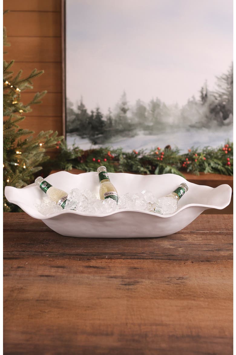 Vida Nube Extra Large Oval Centerpiece, Alternate, color, White