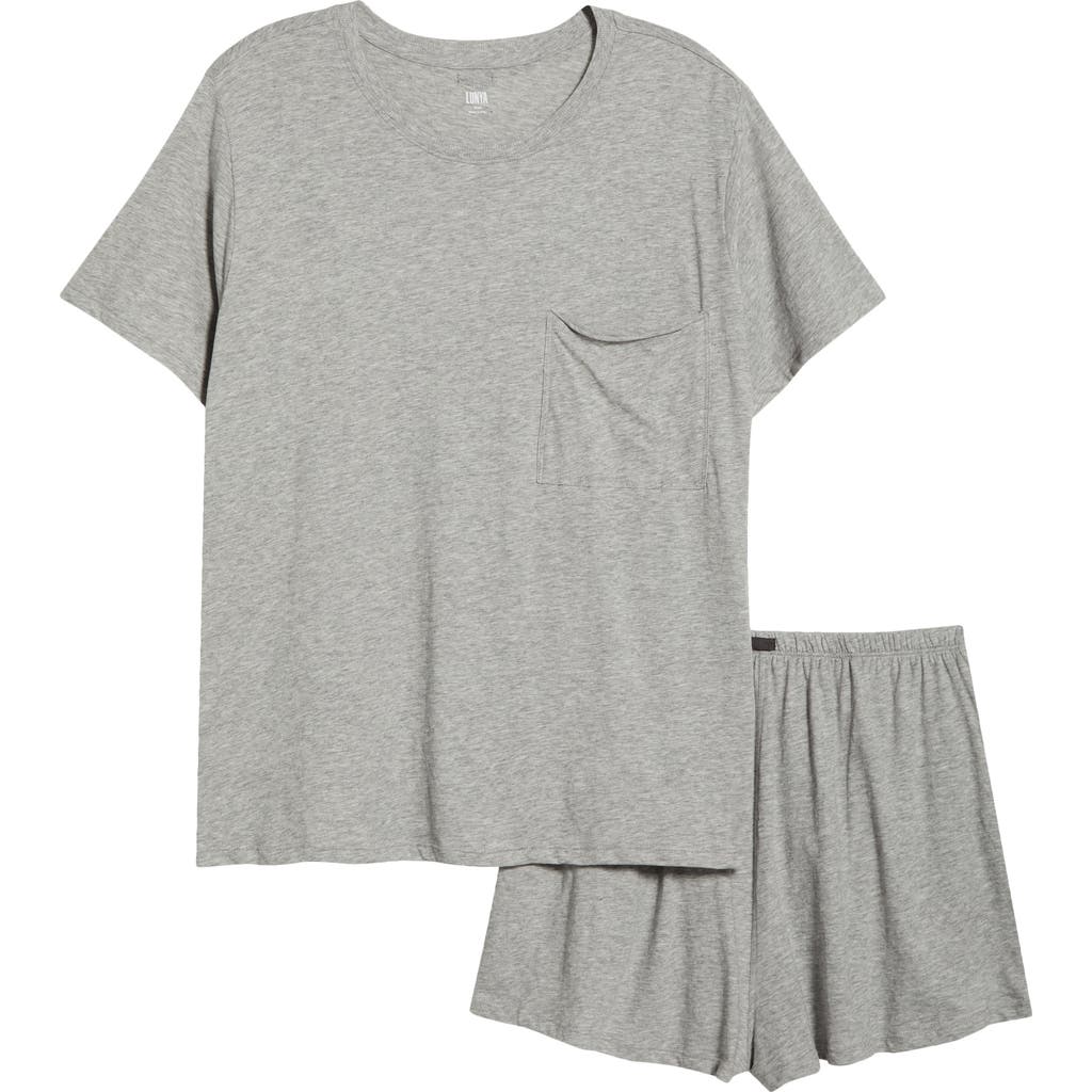Lunya Organic Pima Cotton Short Pajamas In Gray