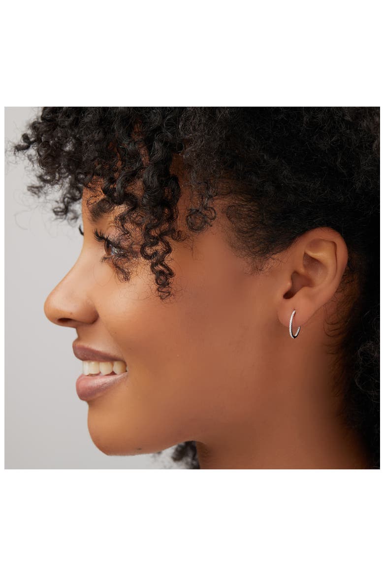 Diamond Inside Out Hoop Earrings (Nordstrom Exclusive), Alternate, color, 18KW