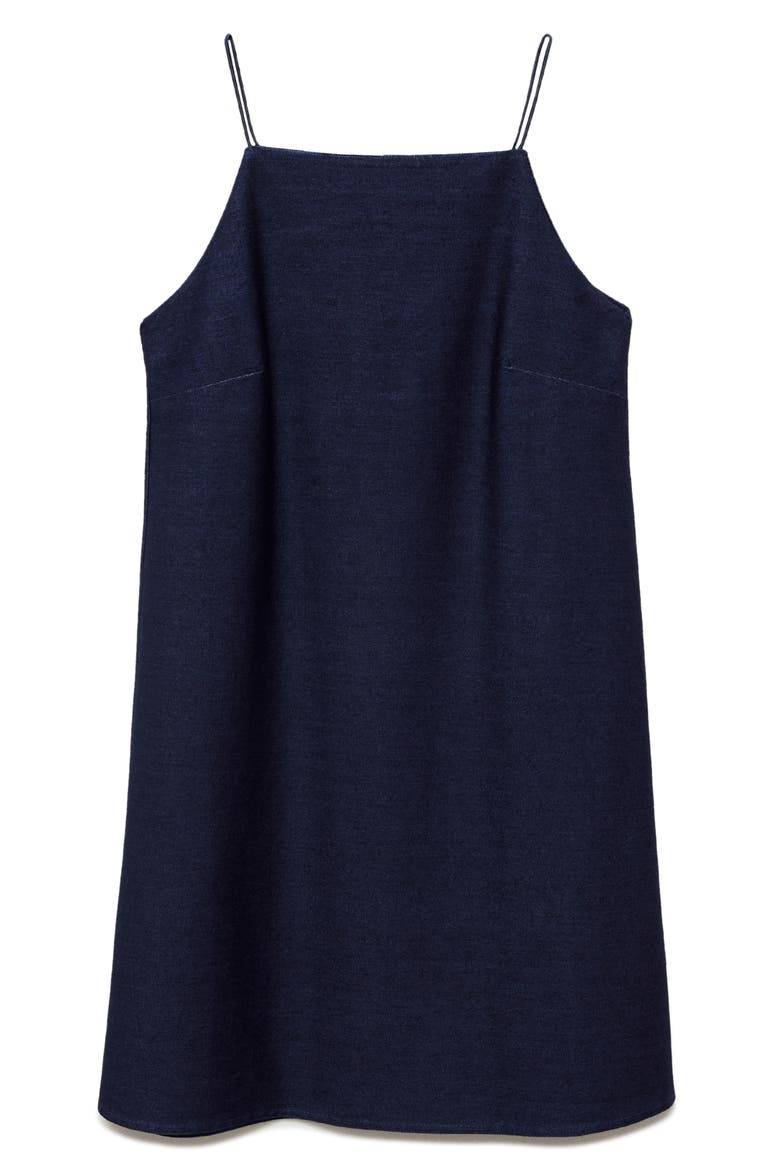 Sleeveless Cotton Blend Minidress, Alternate, color, BLUE