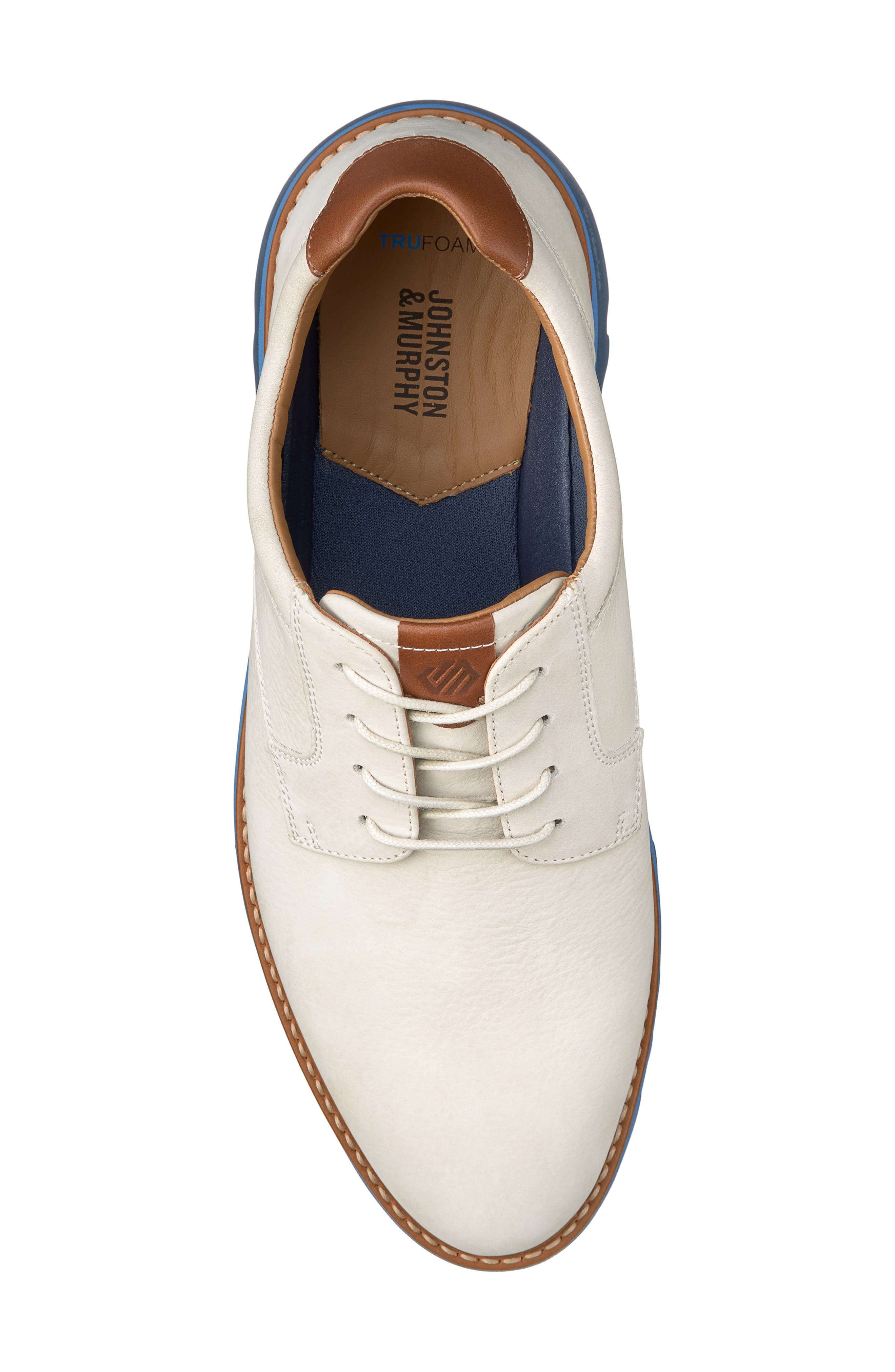 Johnston & Murphy Braydon Plain Toe Derby, Alternate, color, Off White
