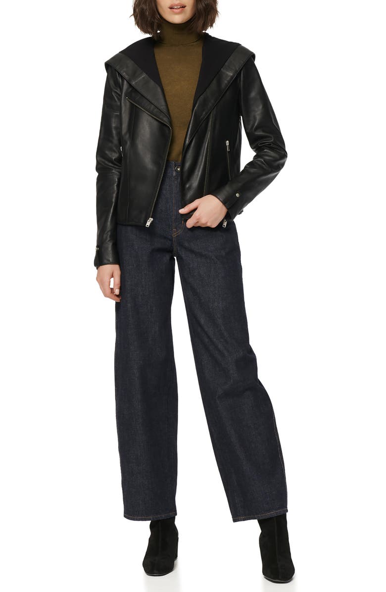 Marc New York Hooded Leather Jacket, Alternate, color, 