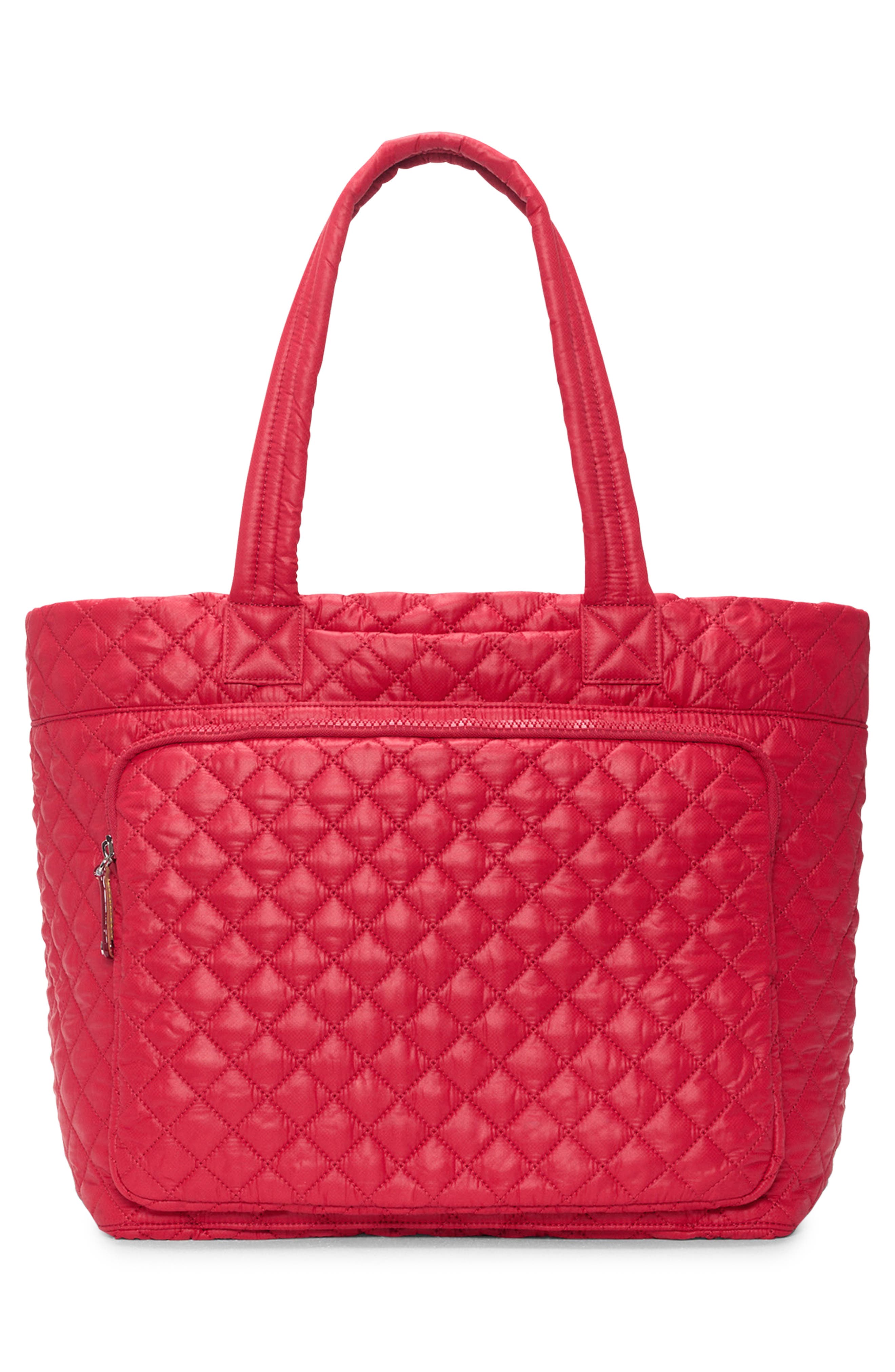 MZ Wallace Large Metro Quilted Nylon Tote, Alternate, color, Apple