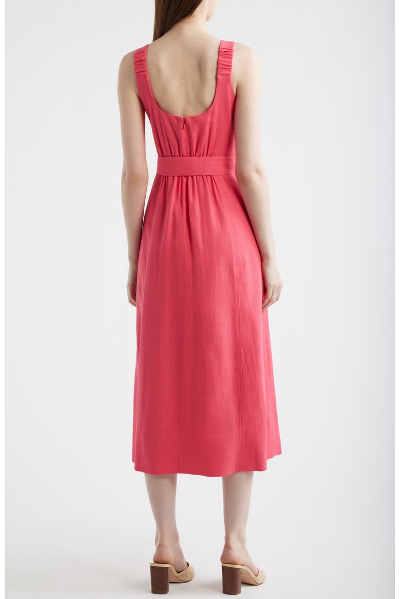 Sleeveless Midi Dress, Alternate, color, HOT PINK