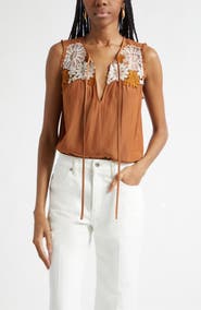 Ramy Brook Adaline Embroidered Sleeveless Top