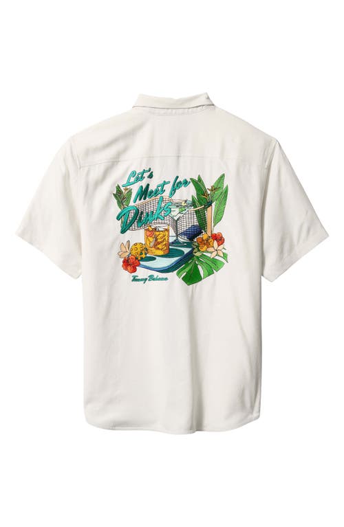 Tommy Bahama Let's Meet For Drinks Short Sleeve Silk Button-up Shirt In Continental