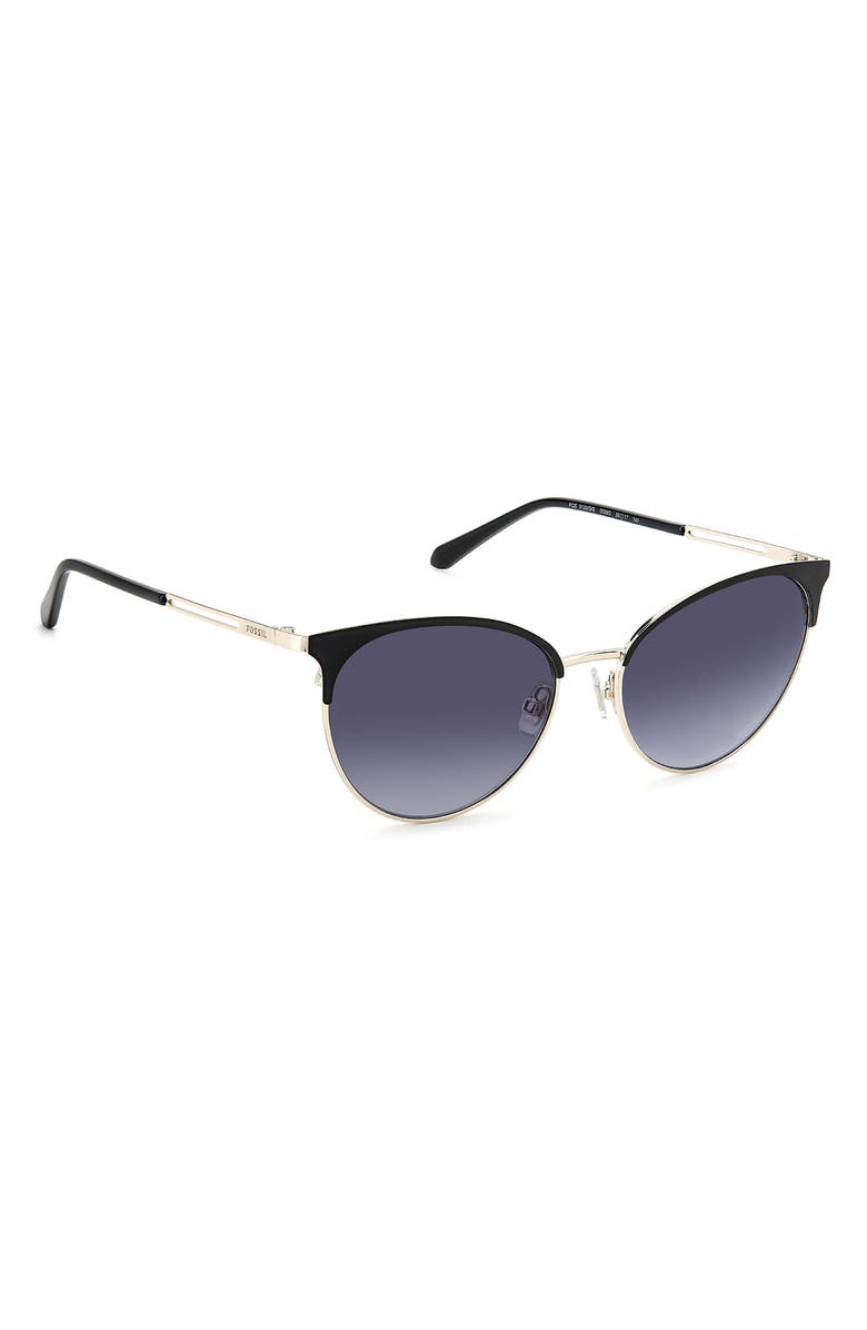 Fossil 55mm Gradient Cat Eye Sunglasses, Alternate, color, Matte Black