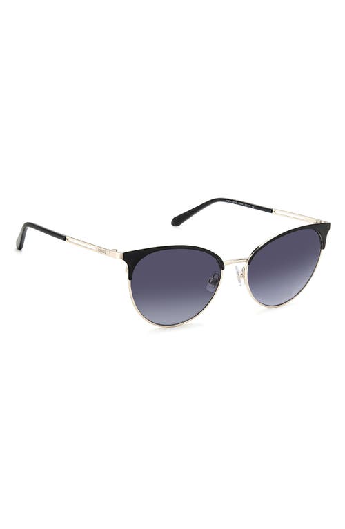 Fossil 55mm Gradient Cat Eye Sunglasses In Black