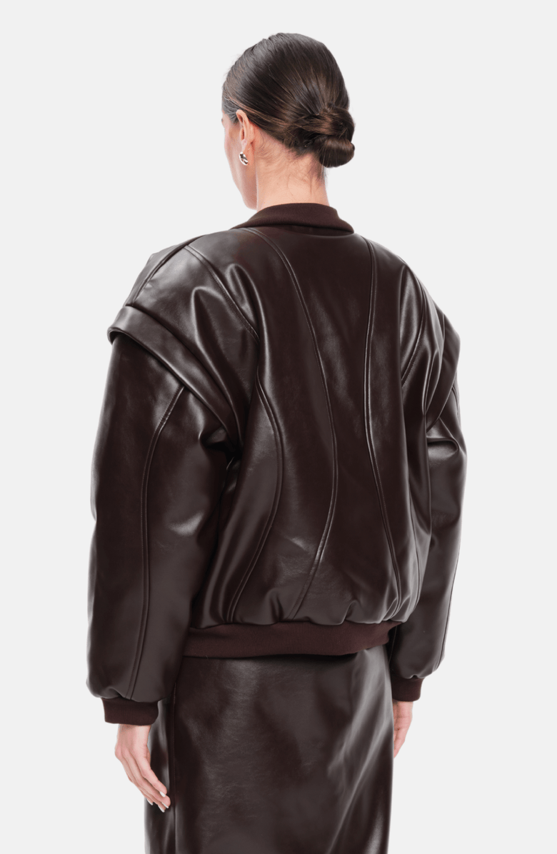 OW Collection Valentina Bomber Jacket, Alternate, color, Brown