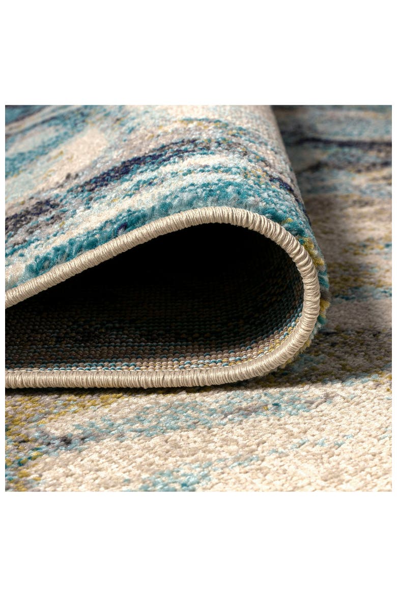 Pebble Marbled Abstract Area Rug, Alternate, color, Blue/Beige