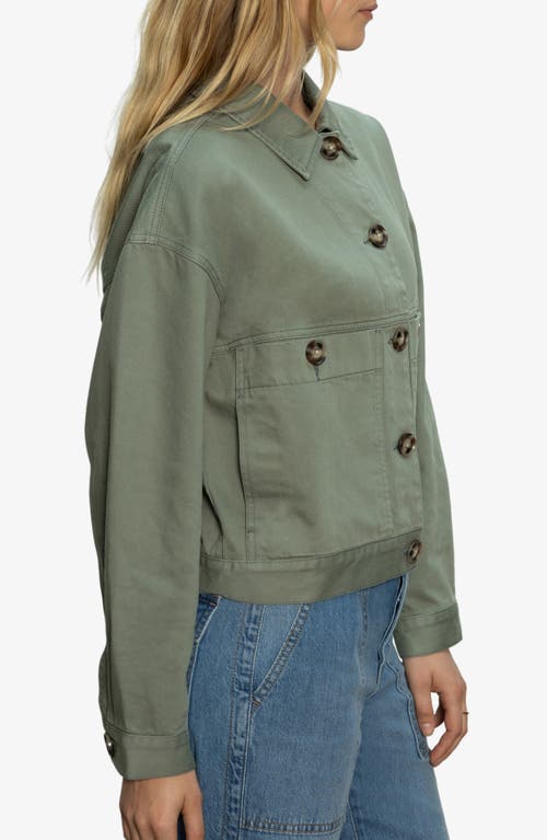 Sanctuary Utility Denim Shacket Jacket In Dark Spruce