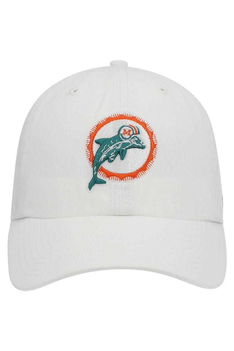 Men's '47 White Miami Dolphins Clean Up Legacy Adjustable Hat, Alternate, color, White