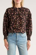 Alice + Olivia Julius Floral Long Sleeve Cotton & Silk Top