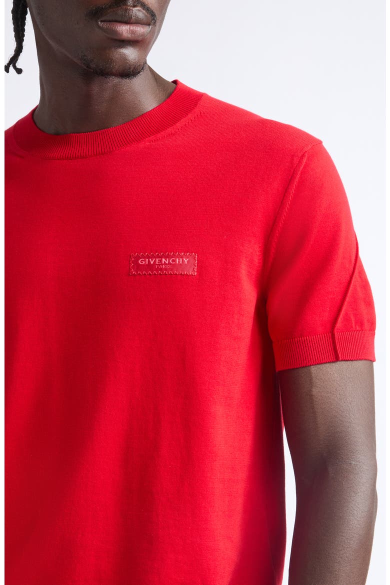 Couture Seam Grosgrain Logo Patch T-Shirt, Alternate, color, VERMILLON