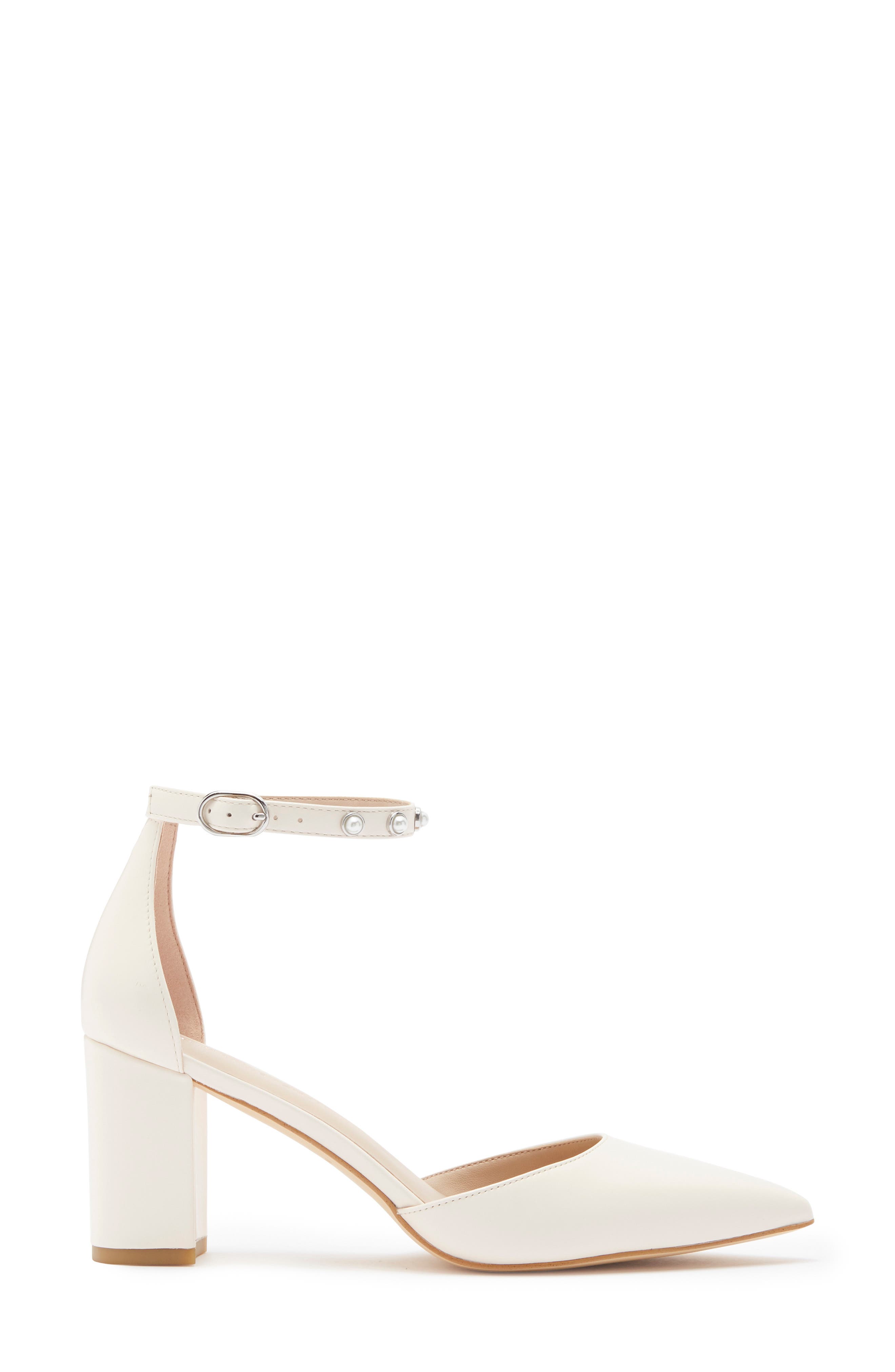 Faux Pearl Block Heel Pump, Alternate, color, SEASHELL